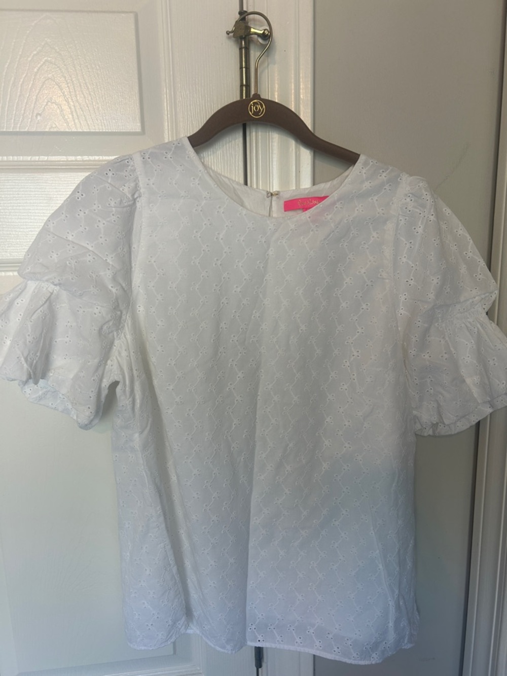 Lilly Pulitzer White Eyelet Puff Sleeve Blouse